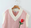 Wind Women Tulip Cute Floral Knitted Vest