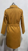 Long Sleeved Woolen Coat With Strap Outerwear