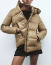 Veste matelassée en coton zippée à capuche Manteau en coton chaud