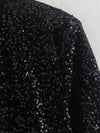 black sequin dress V neck and Long Sleeved