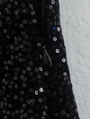 black sequin dress V neck and Long Sleeved
