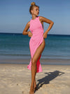 Sleeveless white beach cover-up dress