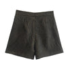 Golden Jacquard A line Trousers Casual Shorts