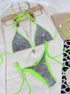 Sexy Split Swimsuit Bright Triangle Bag Bikini