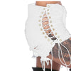 Ripped Side Corns Bandage Elastic Women Shorts