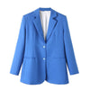 Straight Casual Blazer and Straight Leg Trousers Suit for Women