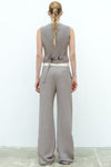 Sleeveless Straight Vest and High-Waist Casual Trousers Suit for Women