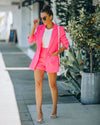 One Button Long Sleeve Candy Color Blazer