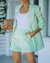 One Button Long Sleeve Candy Color Blazer