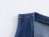 Einreihige Jeansweste mit V-Ausschnitt und Knöpfen