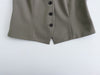 Autumn Women's Button-Up Suit: Coat, Vest, and Pants Ensemble