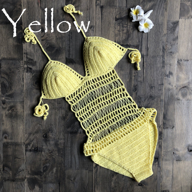 crochet one piece swimsuit cutout