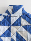 Manteau de veste rembourré en coton imprimé à motif losange