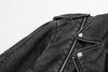 Distressed Effect Faux Leather Moto Jacket