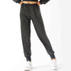 Stage Sequin Ankle-Tied Sweatpants with Elastic Waist for Women