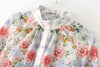 Langärmliges, lockeres Rundhalshemd mit französischem Aufdruck für Damen