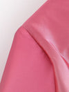 All-Match Orange Pink Gradient Loose Long Sleeve Shirt for Women