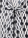 Women Printed Chiffon Bowknot Decoration Shirt
