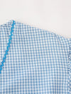 Chemise décontractée à carreaux tressés de couleur contrastée pour femme