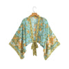 Bedrucktes Kimono-Oberteil mit Knotenbindung und lockerem Sonnenschutz für Damen