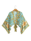 Bedrucktes Kimono-Oberteil mit Knotenbindung und lockerem Sonnenschutz für Damen