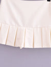 Jupe-pantalon large plissée de couleur unie pour femmes, Design de rue