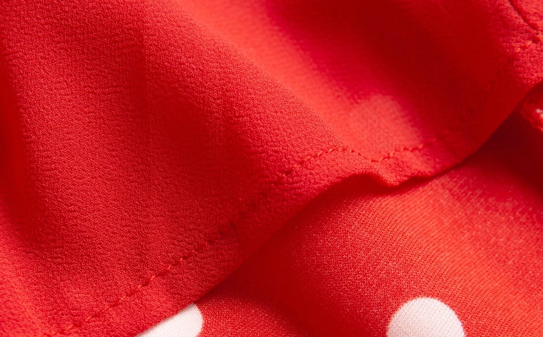 Red Retro Contrast Color Polka Dot Split Midi Skirt