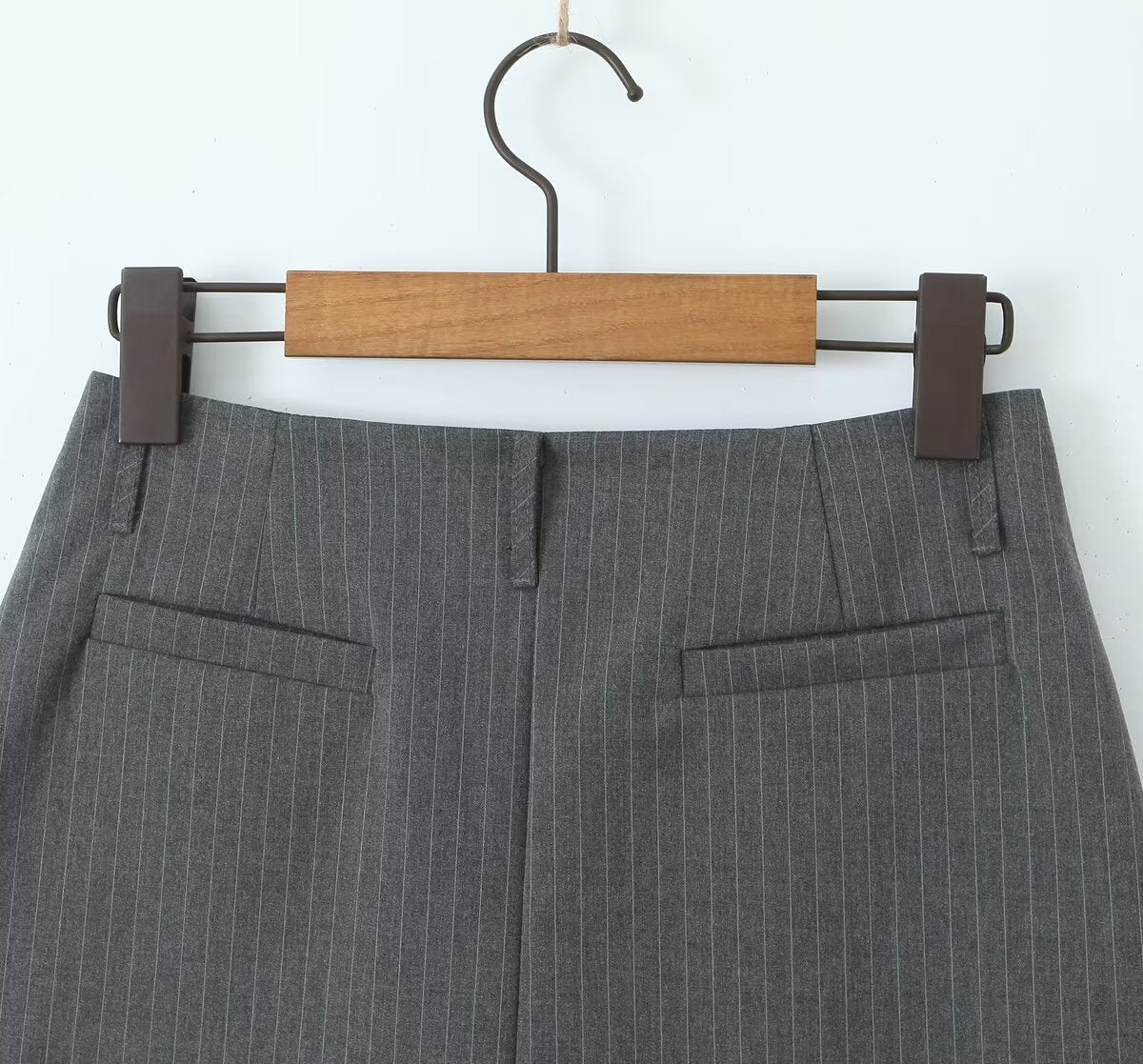 Retro Low-Waist Vertical Stripes Mini Sheath A-Line Skirt for Women