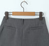 Mini-jupe trapèze fourreau rétro taille basse à rayures verticales pour femmes