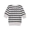 Striped Knitted Top with Knitted Shorts Suit for Women