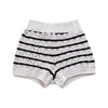 Striped Knitted Top with Knitted Shorts Suit for Women
