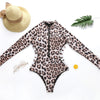 Leopard One-Piece Bikini Long Sleeve Swimsuit