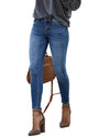 Knöchellange Jeanshose mit elastischer Taille und schmaler Passform