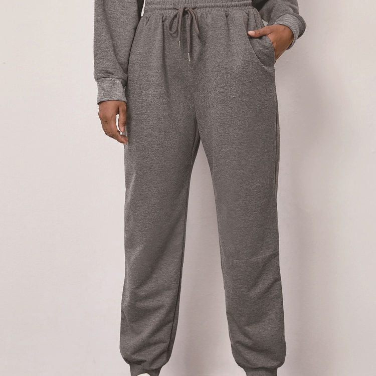 Ankle-tied Harem Sweatpants Casual Elastic Lace Solid Color