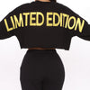 Women's O-neck sweater with back letter graphic