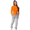 Brushed Hoody Sport Casual Stacked Pants for Women