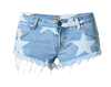 Ultra Short Pants XINGX Printed Tassel Denim Shorts