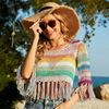 blouse hand-crocheted Cutout Crochet Bikini Shirt