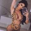 Leopard-print bikini One-piece swimsuit with cutout straps