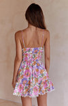 High Waist Backless Slim Fit A- line Floral Dress