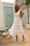 Vintage White Dress V-Neckline