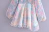 Sheer Color Organza Long Sleeve Umbrella Princess Dress