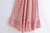 Sweet Pink Dots Wooden Ear Maxi Dress