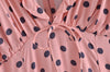 Sweet Pink Dots Wooden Ear Maxi Dress