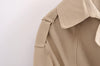 Trench-coat allongé amincissant classique à grand col à double boutonnage