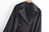 Trench-coat allongé amincissant à taille large et à double boutonnage