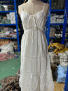 sundress boho strap lace stitching large swing dress