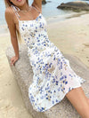 French Summer Women Strap Floral Dress