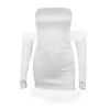 White Off-The-Shoulder Tube Top Furry Hip Dress