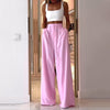 Summer Casual Solid Color Trousers Two-Piece Ladies Suit